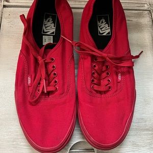 Mens monochrome red vans size 11
